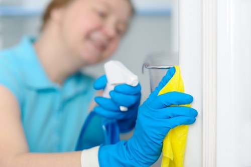 Local technician treating pet urine stains in a Waterloo home